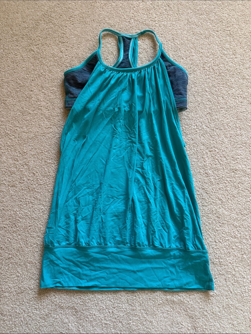 lululemon athletica Teal Racerback Workout Tank with Built-In Bra